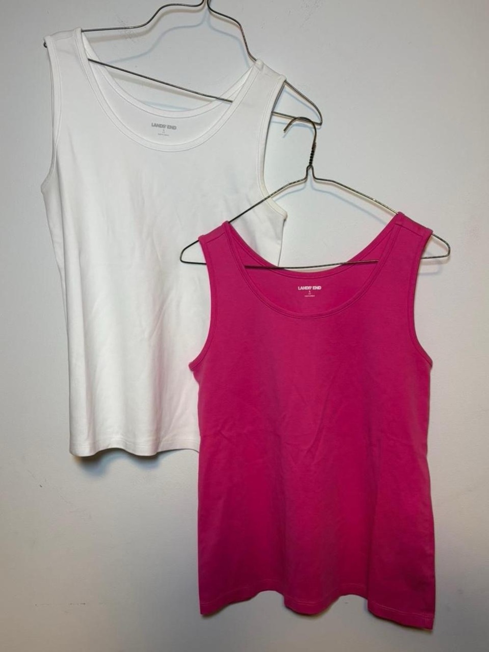 Land's End Tank Tops Bundle (2) in White and Hot Pink